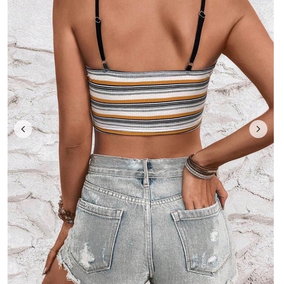 SHEIN Tops - Y2K Retro Striped Knit Cami Top | Sizes L
